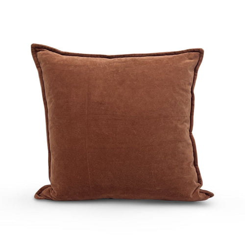 cotton velvet pillow dark brown from Surya