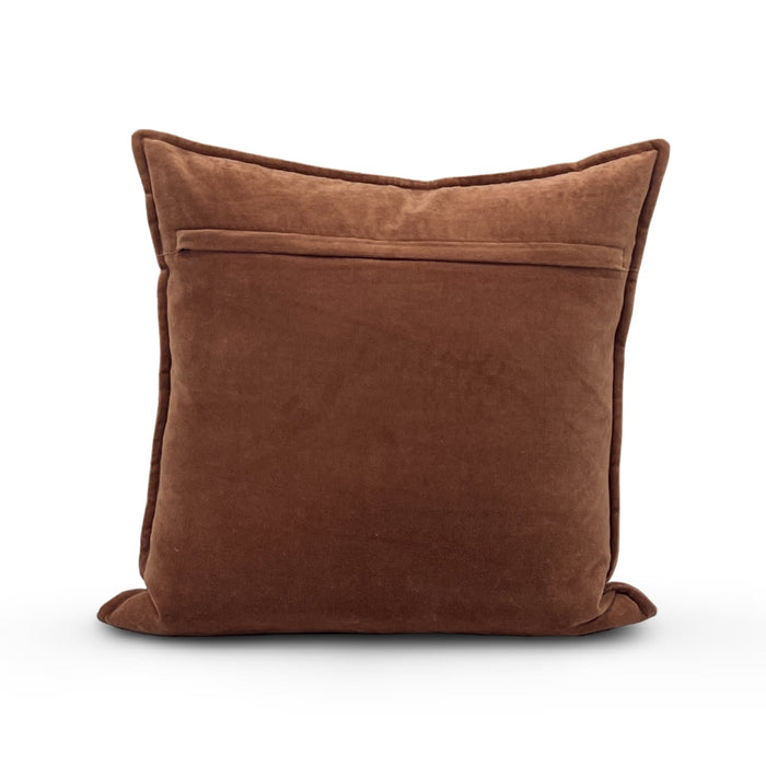 Cotton Velvet Pillow - Dark Brown