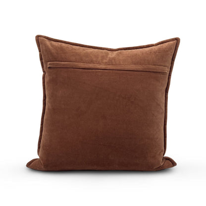 Cotton Velvet Pillow - Dark Brown