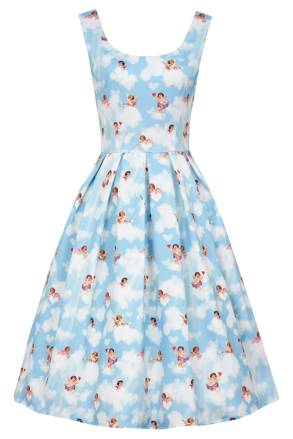 Amanda Light Blue Clouds Cupid Swing Dress