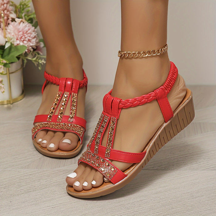 Darby | Women's Rhinestone Woven Sandals