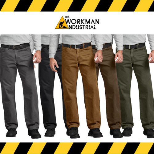 Dickies relaxed fit sanded duck carpenter pants.