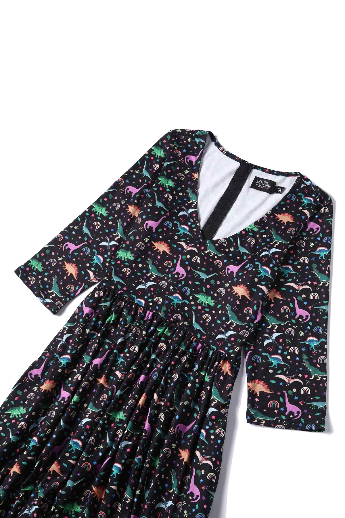 Billie Dinosaur & Rainbow Long Sleeved Dress