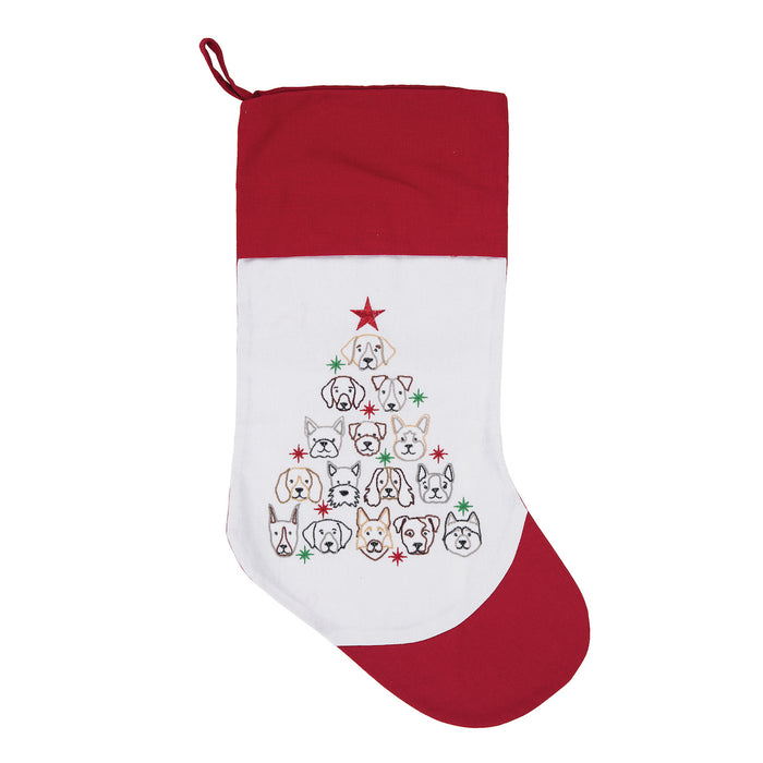 A Dog Face Christmas Tree Stocking.