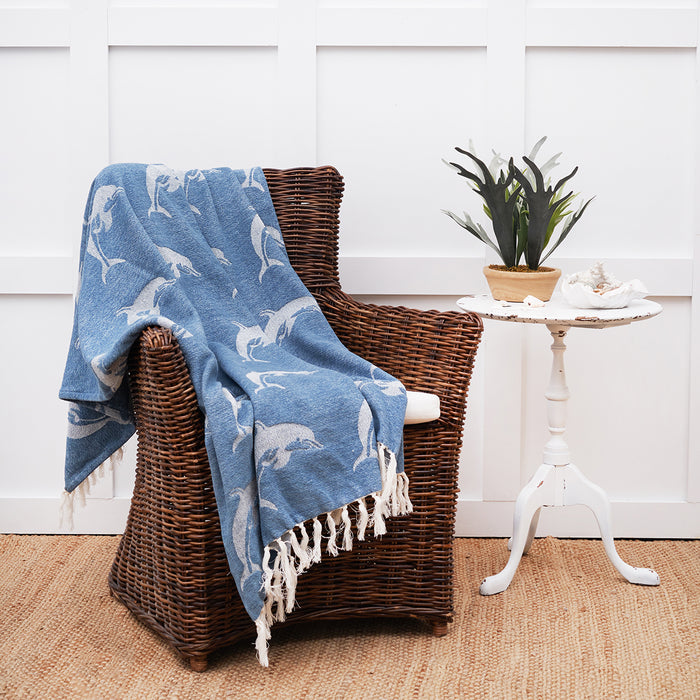 A Dolphin Blue Throw.