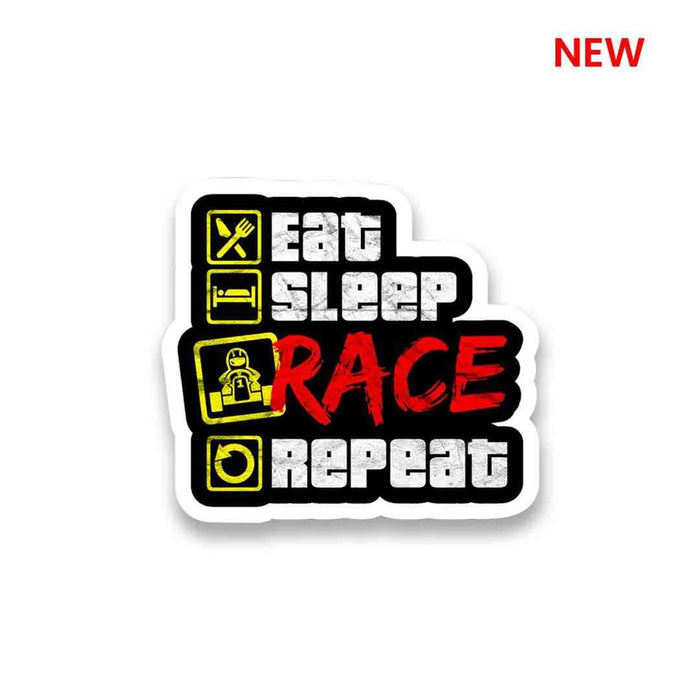Eat Sleep Race Repeat Sticker - Stickers | STICK IT UP