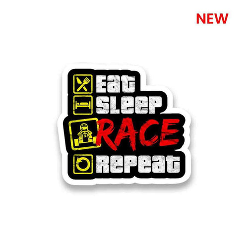 Eat Sleep Race Repeat Sticker - Stickers | STICK IT UP