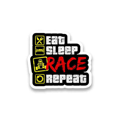 Eat Sleep Race Repeat Sticker - Stickers | STICK IT UP