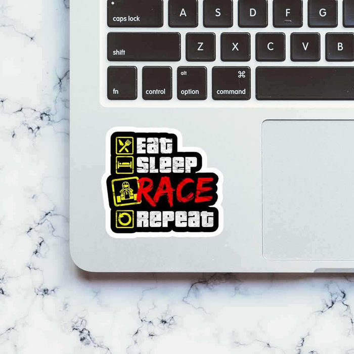 Eat Sleep Race Repeat Sticker - Stickers | STICK IT UP