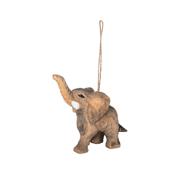 A Elephant Wood Ornament.