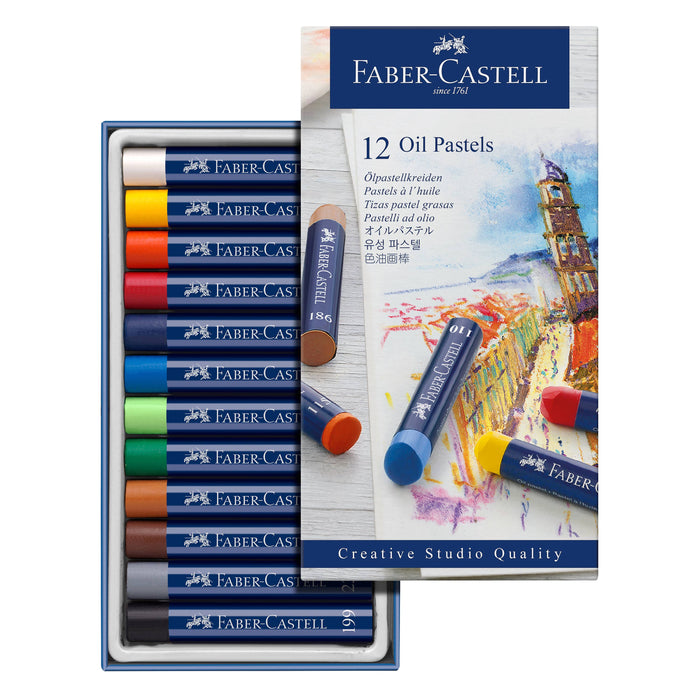 Faber-Castell - Artists Oil Pastels - Set of 12 Sticks