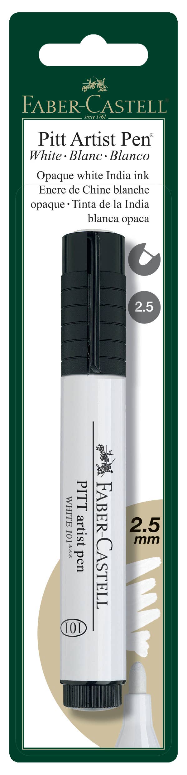 Faber-Castell - Pitt Artist Big Brush Pen - White - 2.5 mm Marker