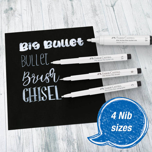 Faber-Castell - Pitt Artist Pen - #101 White Lettering - Set of 4