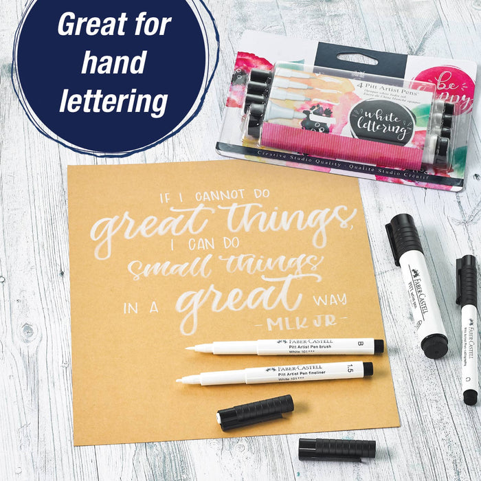 Faber-Castell - Pitt Artist Pen - #101 White Lettering - Set of 4