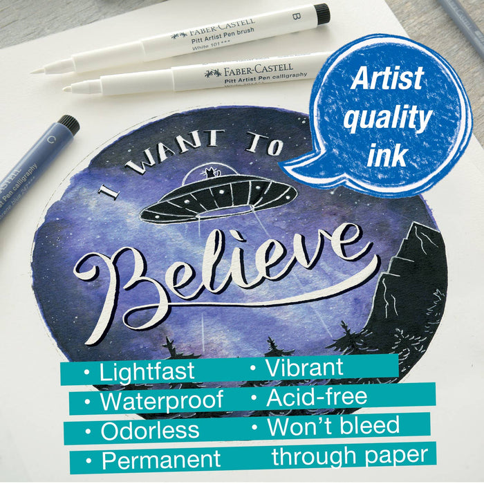 Faber-Castell - Pitt Artist Pen - #101 White Lettering - Set of 4