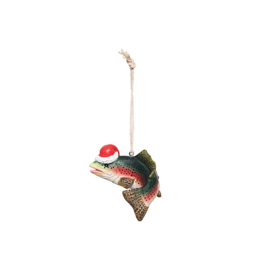 A Fish with Santa Hat Ornament.