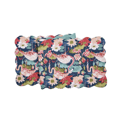 Flamingo Lagoon Table Linens table linens displayed as a coordinated tabletop setting.