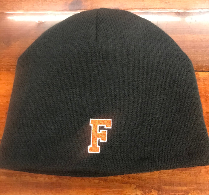 FLEECE LINED BEANIE CAP WITH EMBROIDERED LOGO