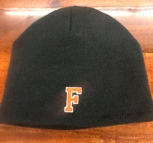 FLEECE LINED BEANIE CAP WITH EMBROIDERED LOGO