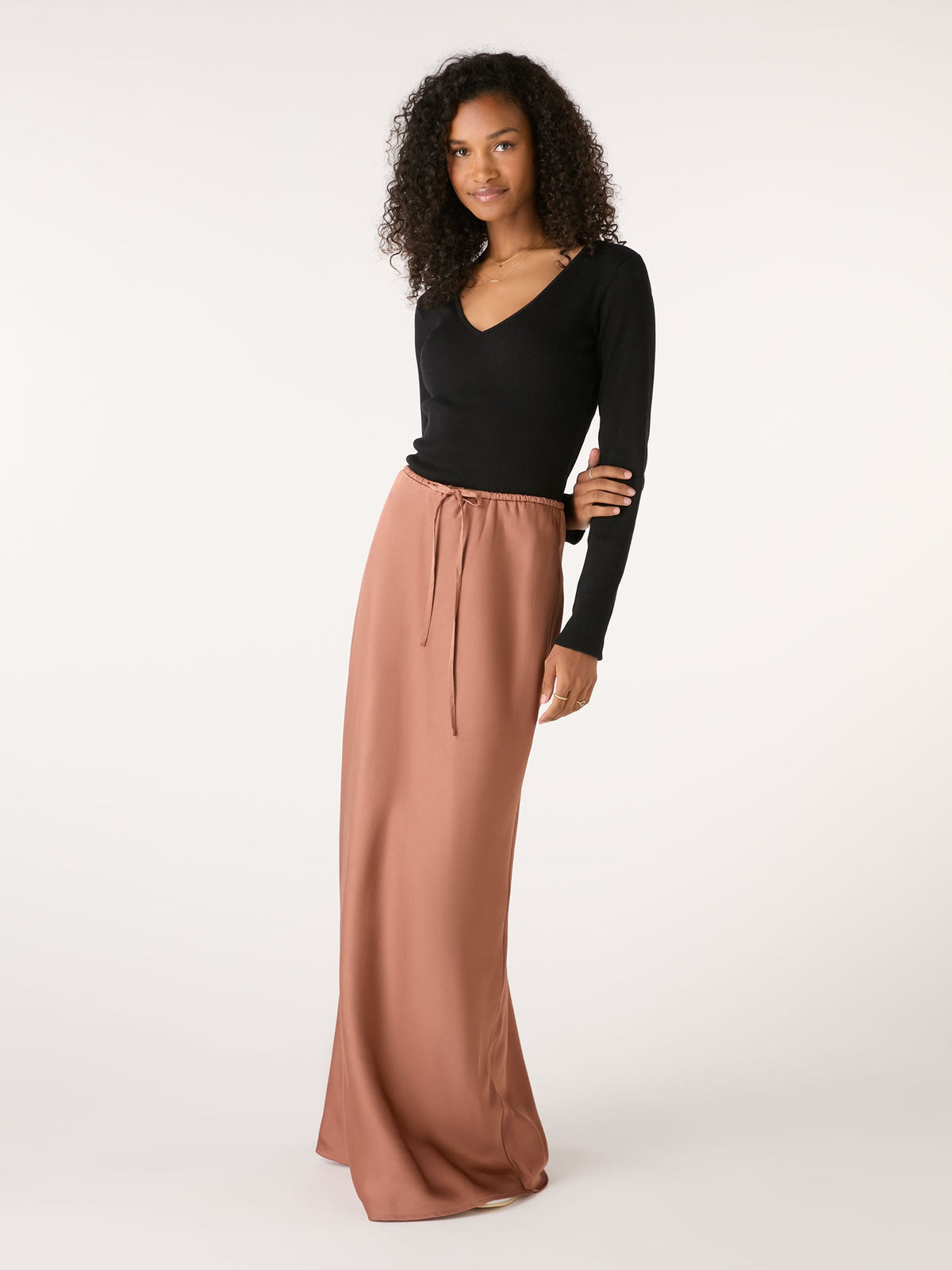 Flora Puddle Maxi Skirt in Bronze