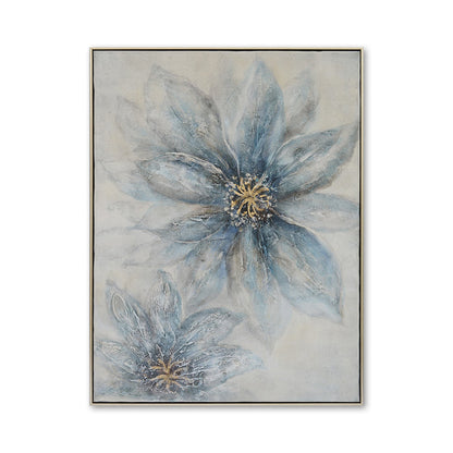 Floral Story Hand-Painted Canvas Artwork Oil Painting 36 x 48 - Framed - Art - - Greathouse