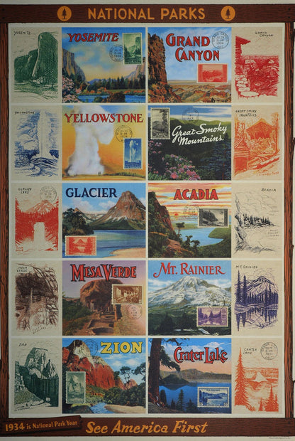 Florentine Print National Parks See America First