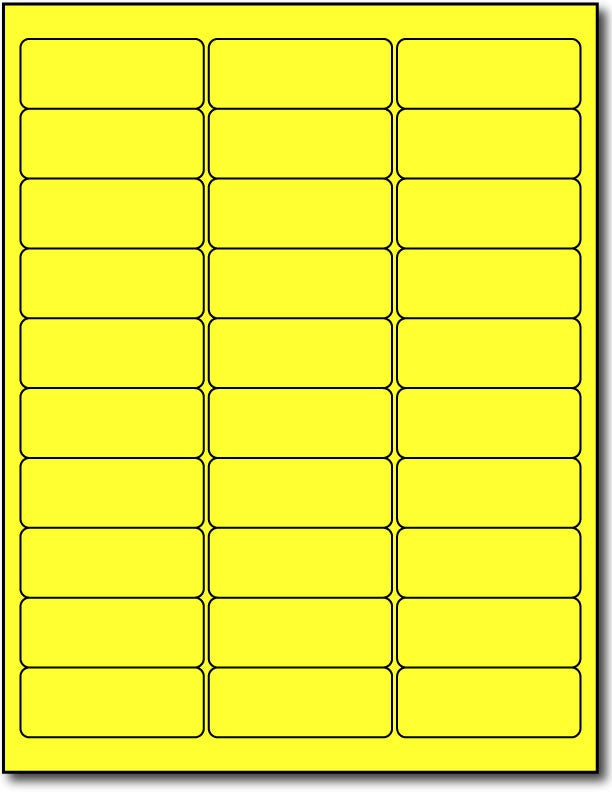 Adhesive Yellow Fluorescent Green Address Labels, measure (2 5/8" x 1") , compatible  with inkjet and laser, matte both sides