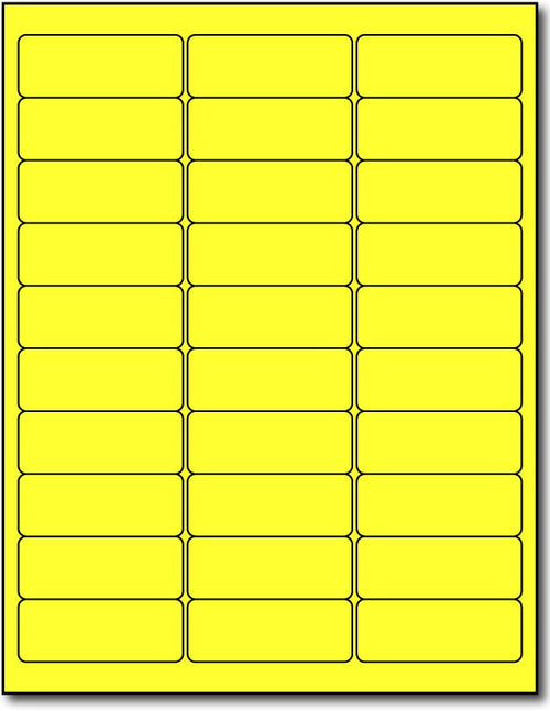 Adhesive Yellow Fluorescent Green Address Labels, measure (2 5/8" x 1") , compatible  with inkjet and laser, matte both sides