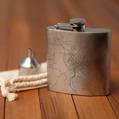 Galena Map Hip Flask