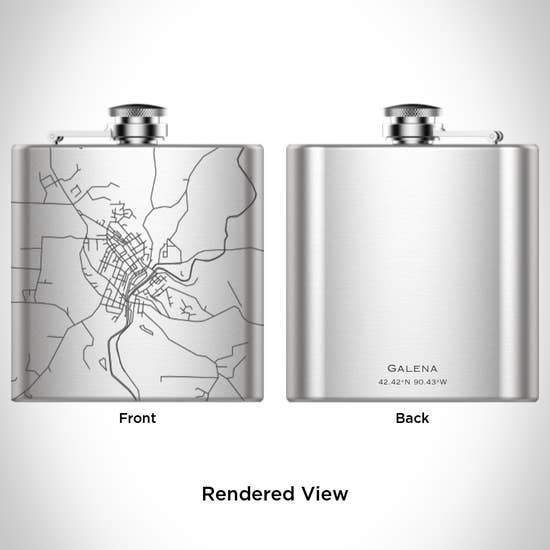 Galena Map Hip Flask