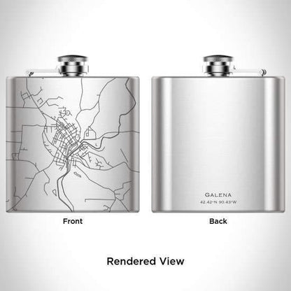 Galena Map Hip Flask