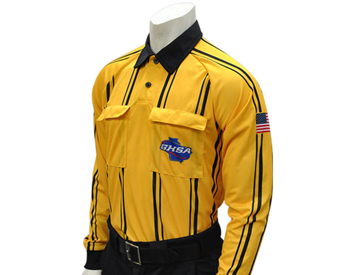 Georgia (GHSA) Long Sleeve Gold Soccer Referee Shirt