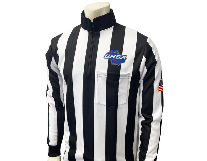 Georgia (GHSA) Smitty 2 1/4" Stripe Rainy Weather LS Football Referee Shirt