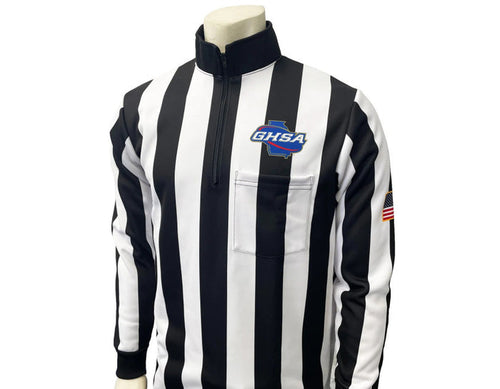 Georgia (GHSA) Smitty 2 1/4" Stripe Rainy Weather LS Football Referee Shirt