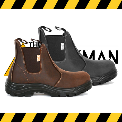 Geronimo Tosca slip-on CSA work boot in full-grain leather.