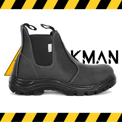 Geronimo Tosca slip-on CSA work boot in black full-grain leather.