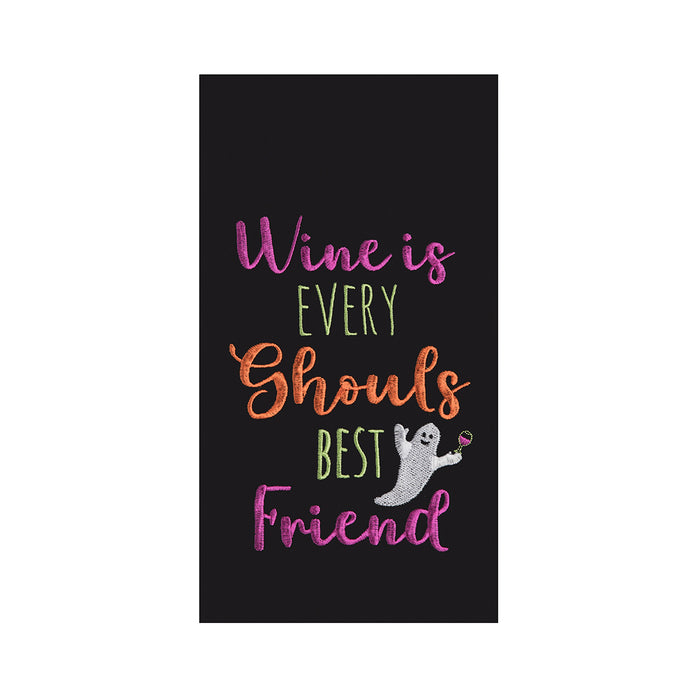 A Ghouls Best Embroidered Canvas Kitchen Towel.