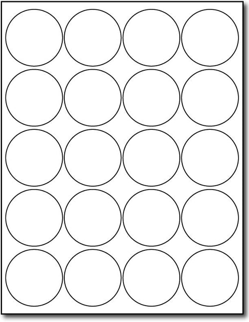 Glossy Labels - 2 Round - Color: White