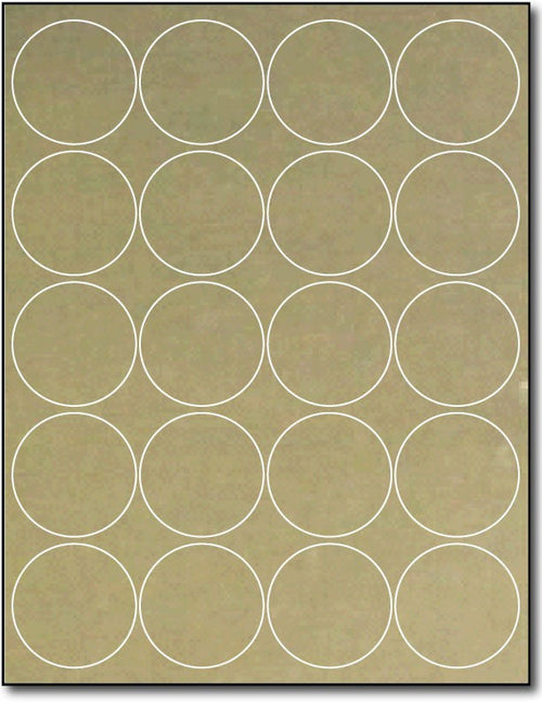 Adhesive  Labels Gold Foil, size A6, measure (2" Round) , compatible  Laser, Foil