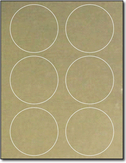 Adhesive  Labels Gold Foil, size A6, measure (3 1/3" Round) , compatible  Laser, Foil