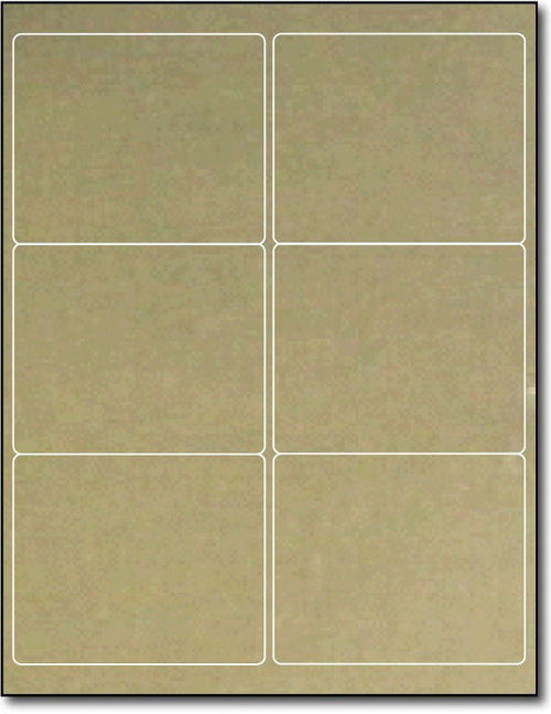 Adhesive  Labels Gold Foil, size A6, measure (4" x 2") , compatible  Laser, Foil