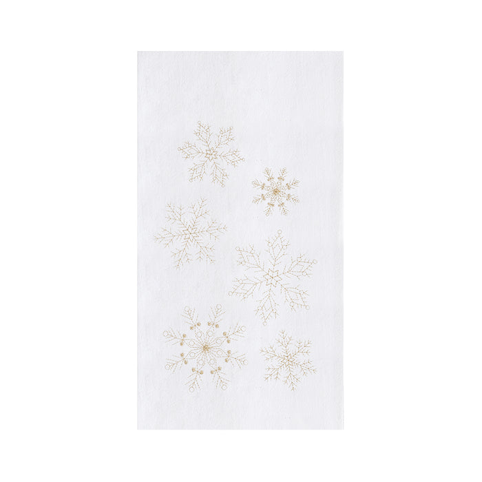 A Gold Snowflake Flour Sack Kitchen Towel.