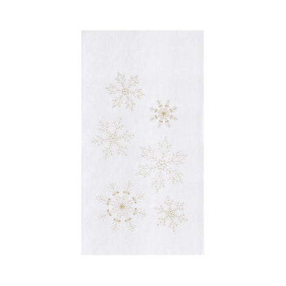 A Gold Snowflake Flour Sack Kitchen Towel.