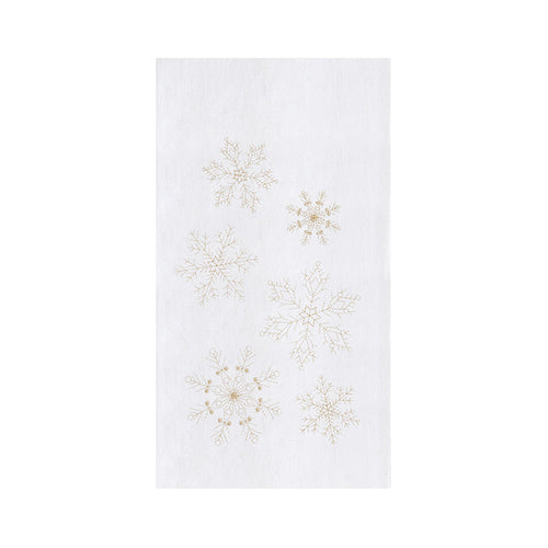 A Gold Snowflake Flour Sack Kitchen Towel.