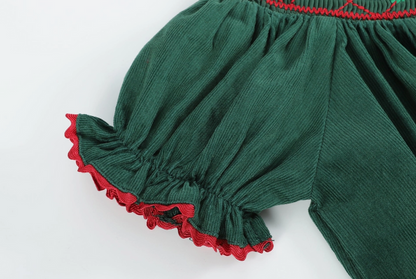 Green Christmas Mistletoe Smocked Bishop Dress - Premium Baby & Toddler Dresses from Lil Cactus - Just $35.95! Shop now at Pat's Monograms