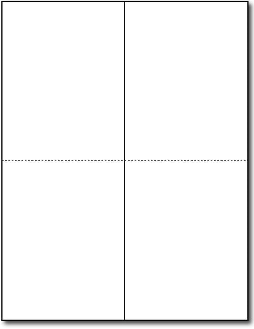 80lb - 2 Microperforated White Invitations on an 8 1/2" x 11" sheet.