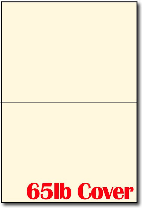 65lb Cream A6 Cards measure 4 5/8" x 6 1/4".