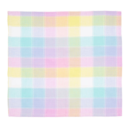 Hana Color Block Plaid Table Linens table linens displayed as a coordinated tabletop setting.