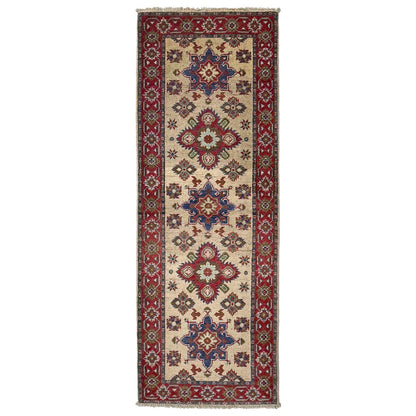 Kazak Rug Handmade Beige Medallion 5' Runner