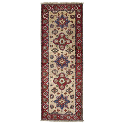 Kazak Rug Handmade Beige Medallion 5' Runner